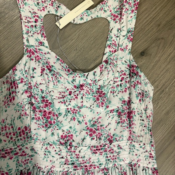 NWT Lauren Conrad Floral SundressHeart Shaped Open Back Sz 8 Pink White Easter - Picture 11 of 16